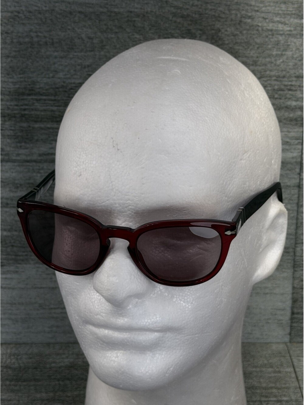 Persol Cat Eye 2961-S TwoTone Black Burgundy Sunglasses Frames Only 825/32 Italy